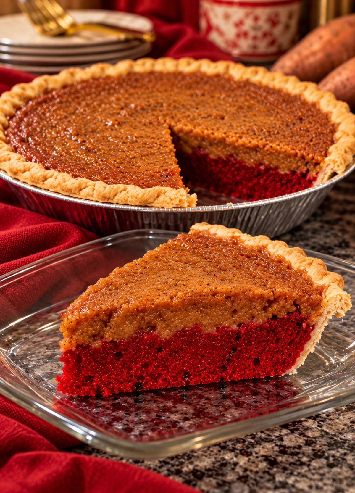 Red Velvet Sweet Potato Pie